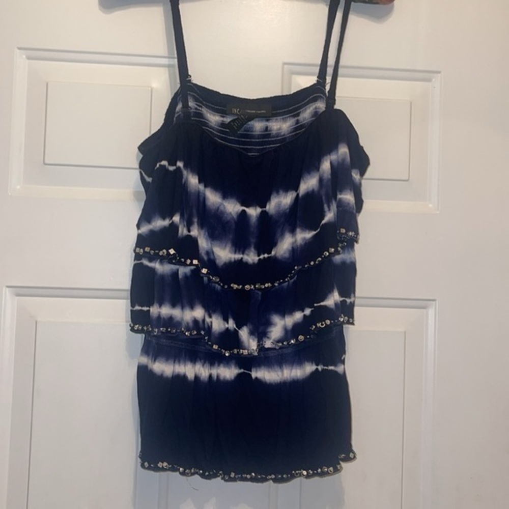 INC International Concepts Tie-Dye Top Y2K strappy / strapless